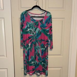 Reel Legends Pink and Green Tropical Dress